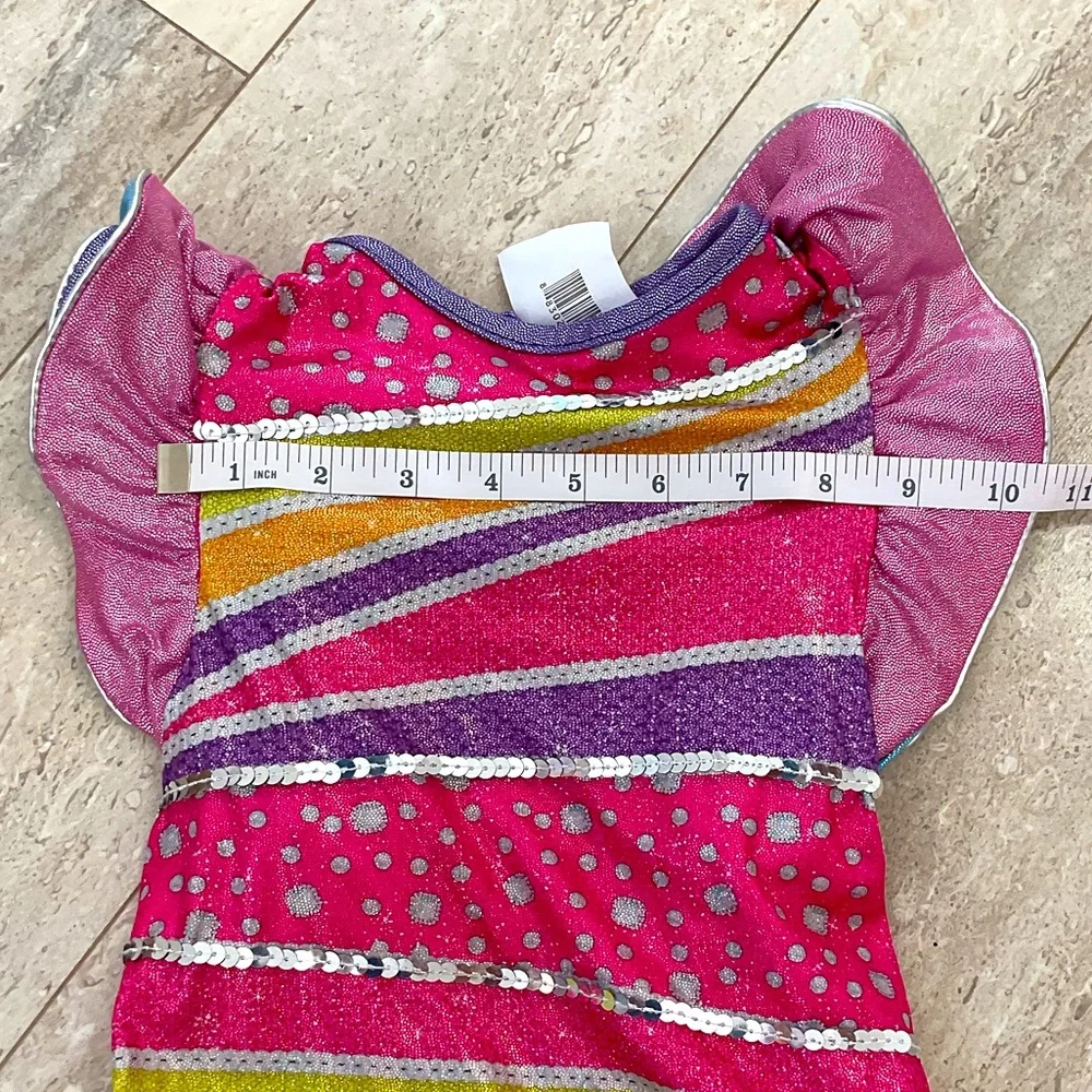 Disney Pink Multicolor Sequin Twirl Dress with Hot Pink Leggings